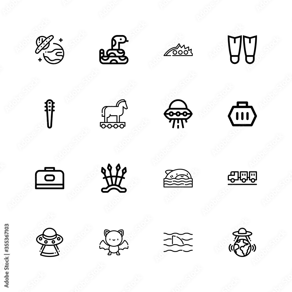 Editable 16 attack icons for web and mobile