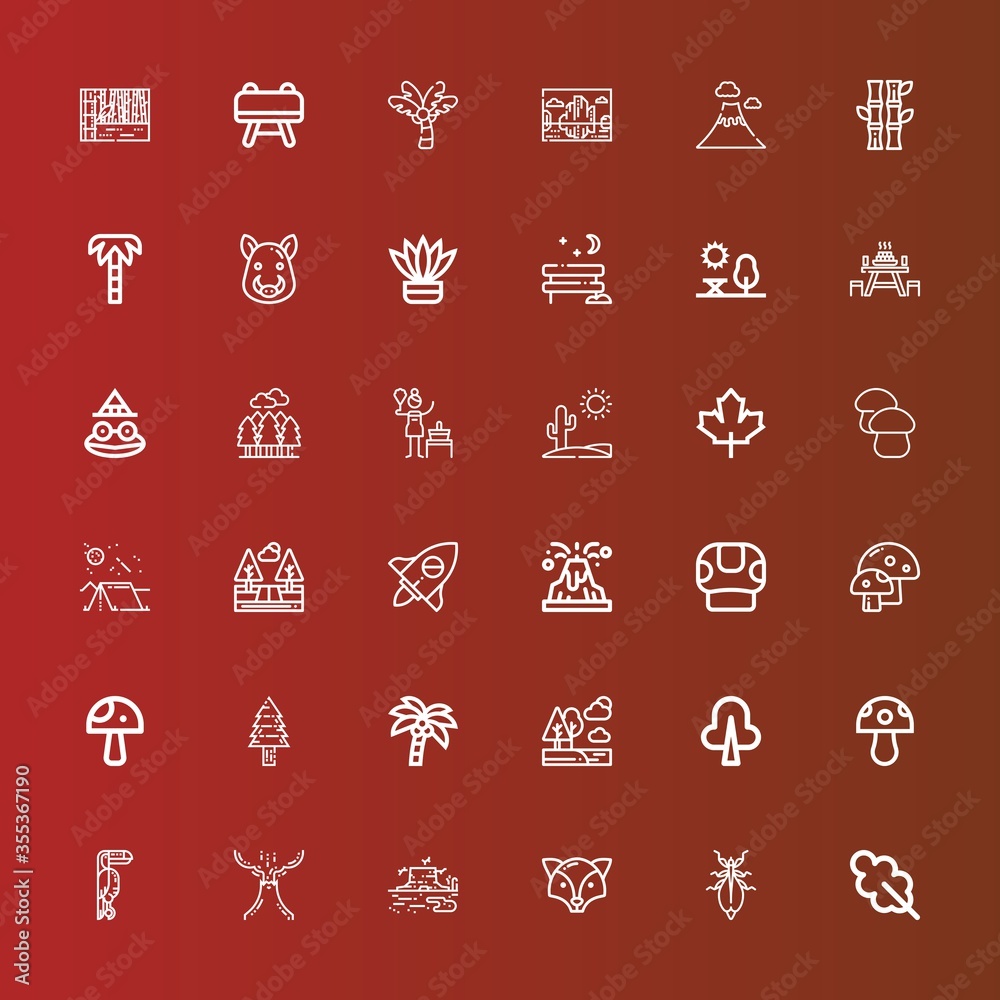 Naklejka premium Editable 36 forest icons for web and mobile