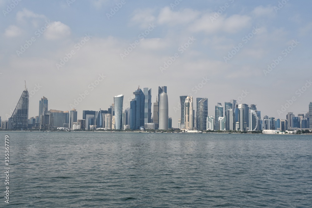 Naklejka premium qatar doha cityscape.