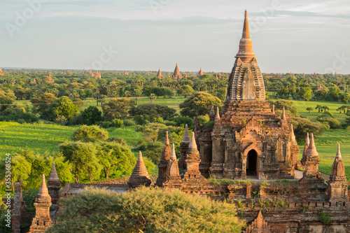 Bagan is an ancient city and a UNESCO World Heritage Site located in the Mandalay Region of Myanmar. The Bagan Archaeological Zone is a main attraction for the country's nascent tourism industry © Fero