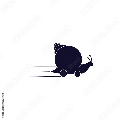 Speed snail logo template vector