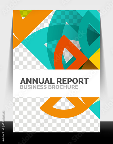 Business flyer annual report, circle and triangle shapes modern design