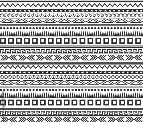 Tribe pattern. Seamless textile ethnic print. Vector simple geometric texture. Seamless abstract fashion background. Tribal ornament Graphic illustration