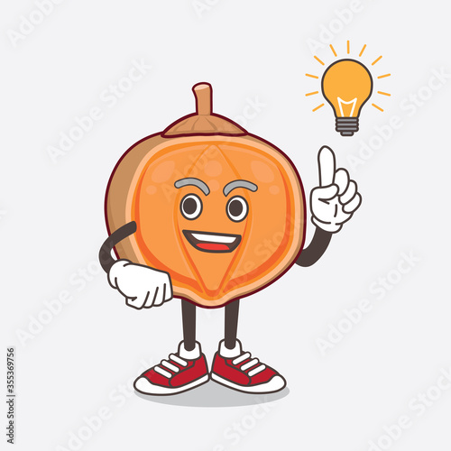 Quararibea Cordata cartoon mascot character get an idea photo