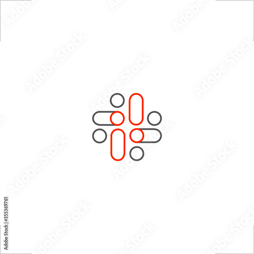 abstract geometric logo initial I letter design