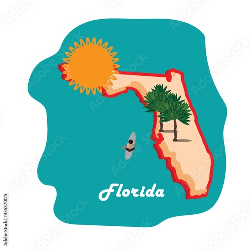 florida state map with beach