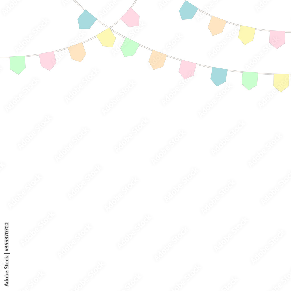 Party triangular flags. Festival colorful garland decoration template. Anniversary celebration simple flags. vector illustration.