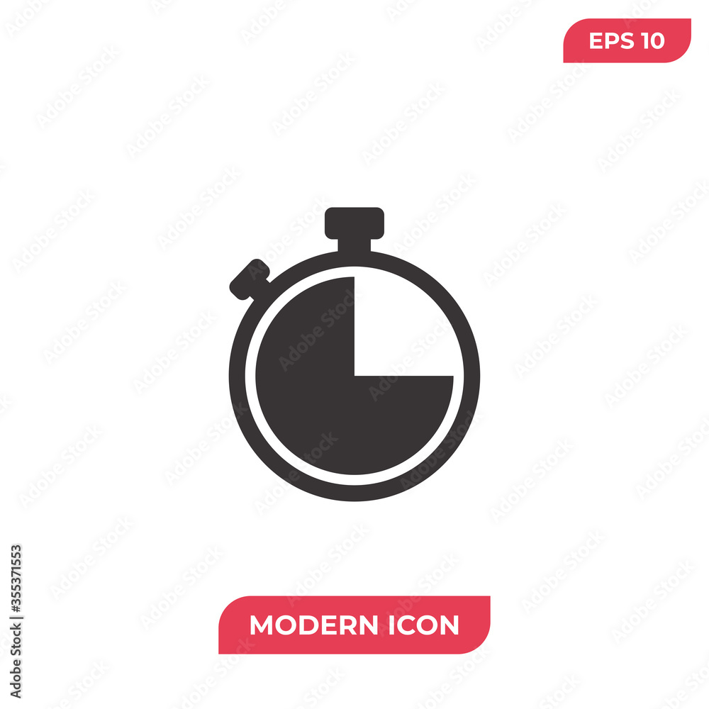 Stopwatch vector icon, simple sign for web site and mobile app. Stopwatch vector icon, simple sign for web site and mobile app.