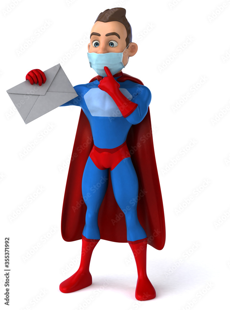 Fun cartoon superhero character with a mask Fun cartoon superhero character with a mask