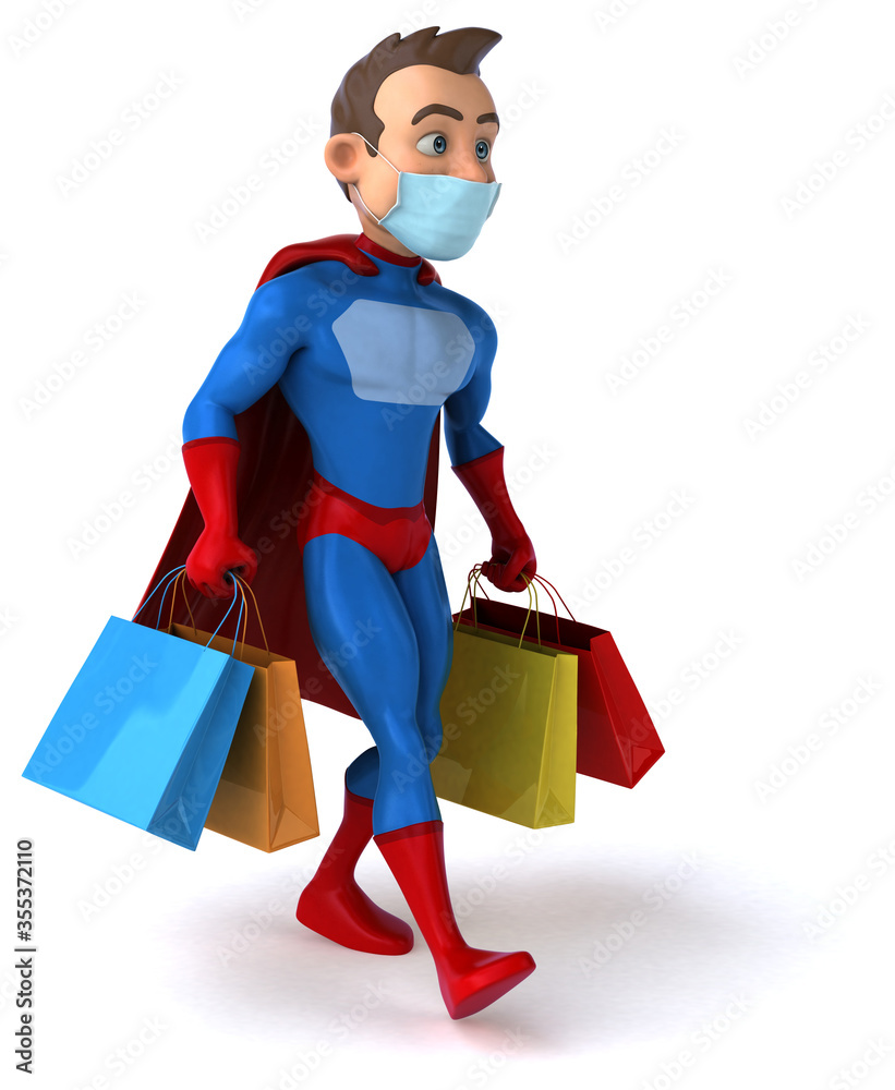 Fun cartoon superhero character with a mask Fun cartoon superhero character with a mask