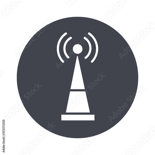 antena communication online block style icon