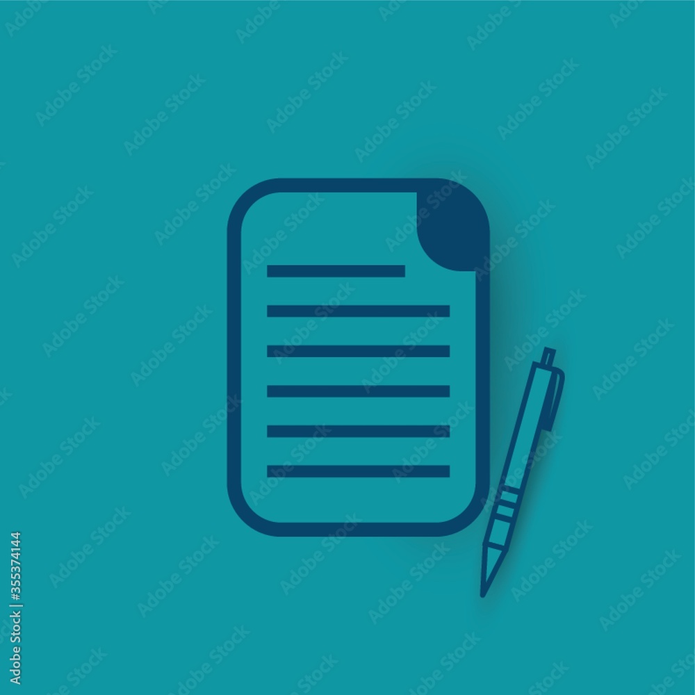 document with pen document with pen