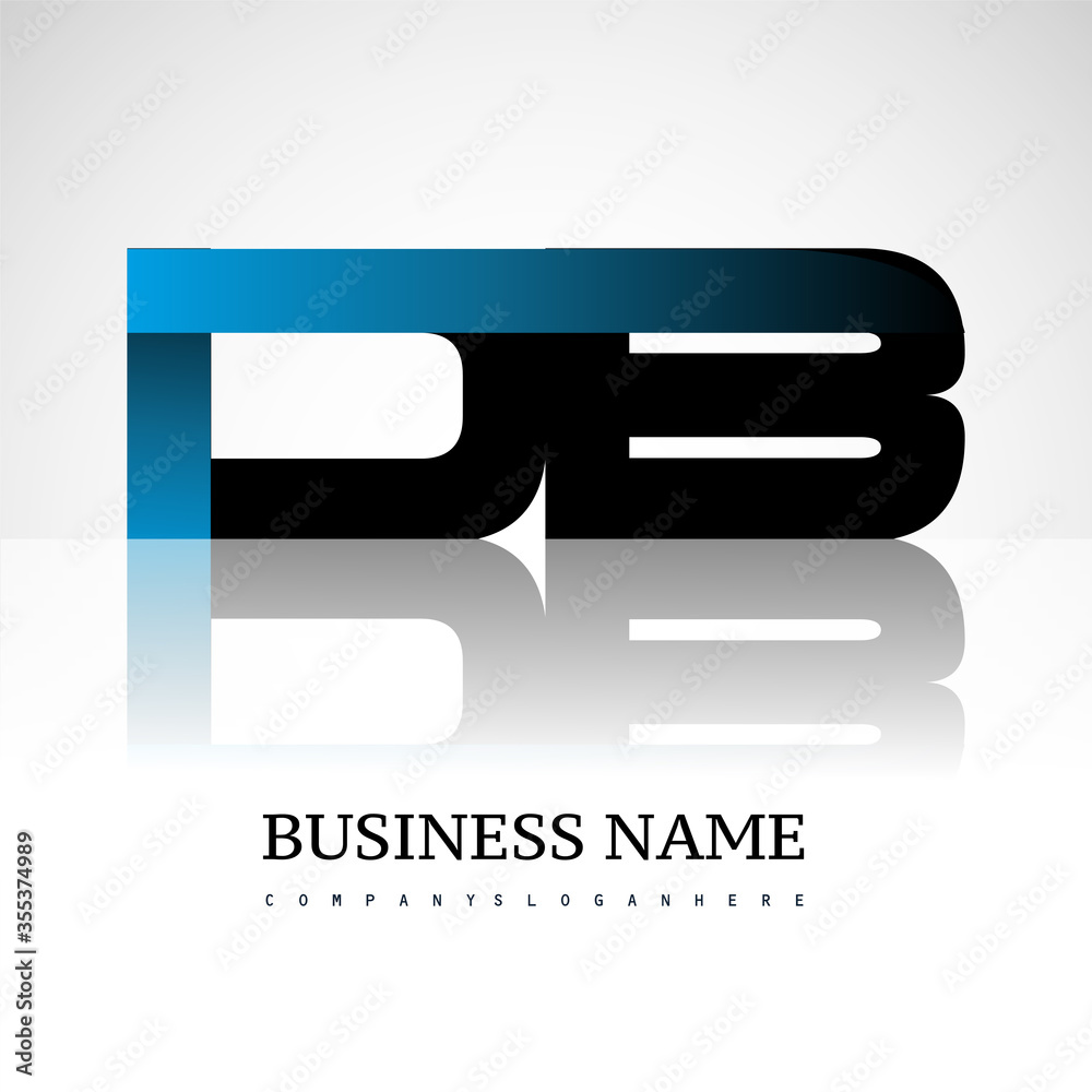 Initial letter DB uppercase modern and simple logo linked blue and black colored, isolated in white background. Vector design for company identity. Initial letter DB uppercase modern and simple logo linked blue and black colored, isolated in white background. Vector design for company identity.