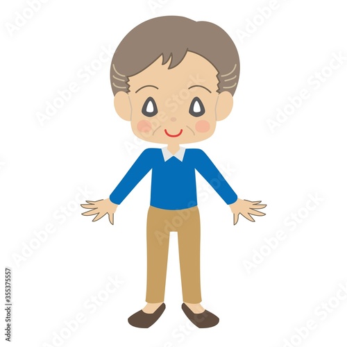 笑顔の年配男性