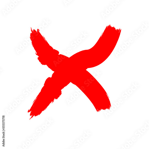 X Marks .Two Crossed Vector Brush Strokes. Rejected sign in grunge style.