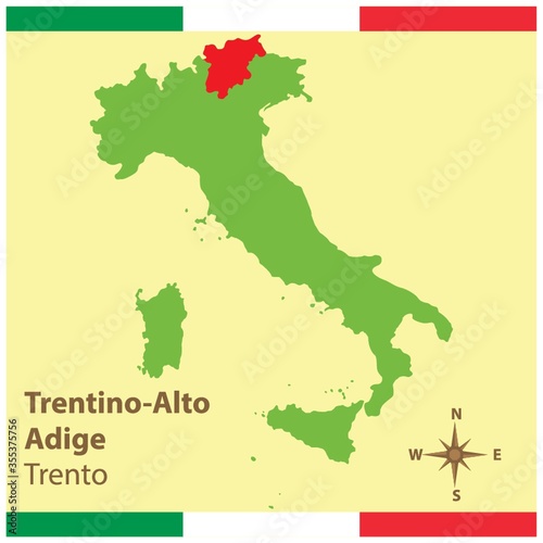 trentino-alto adige on italy map