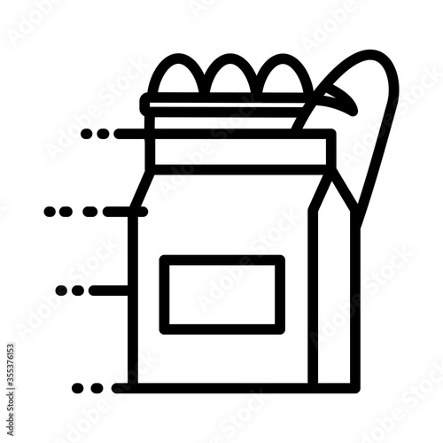 groceries in paper bag delivery service line style