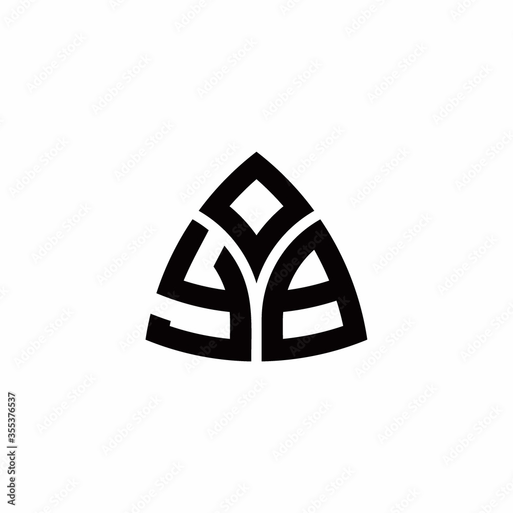 YB monogram logo with modern triangle style design template YB monogram logo with modern triangle style design template