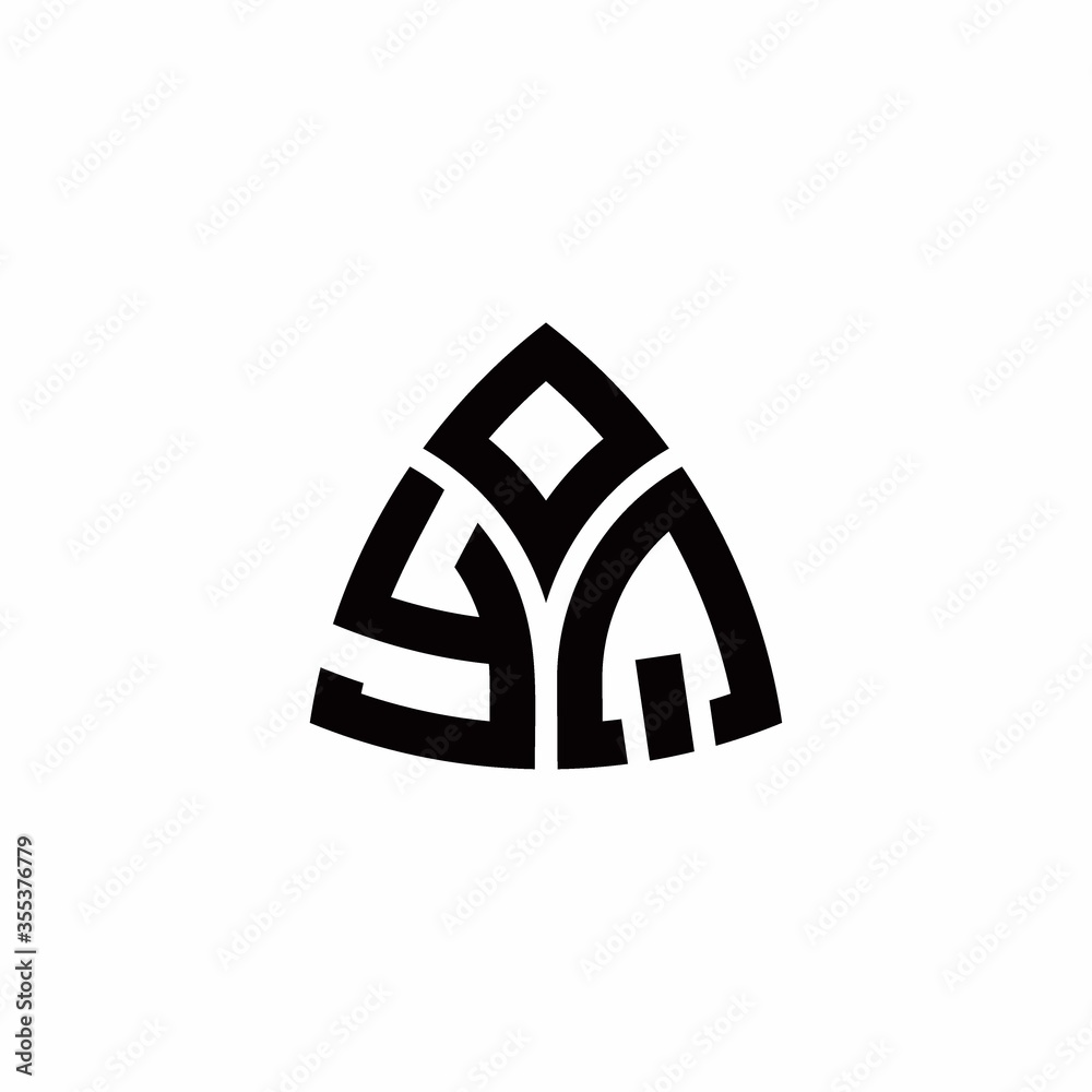 YQ monogram logo with modern triangle style design template YQ monogram logo with modern triangle style design template
