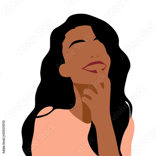 Abstract woman vector. Female portraits illustration collection. illustration makeup face, Digital Fashion illustration for social media post, Background cover, wallpaper.