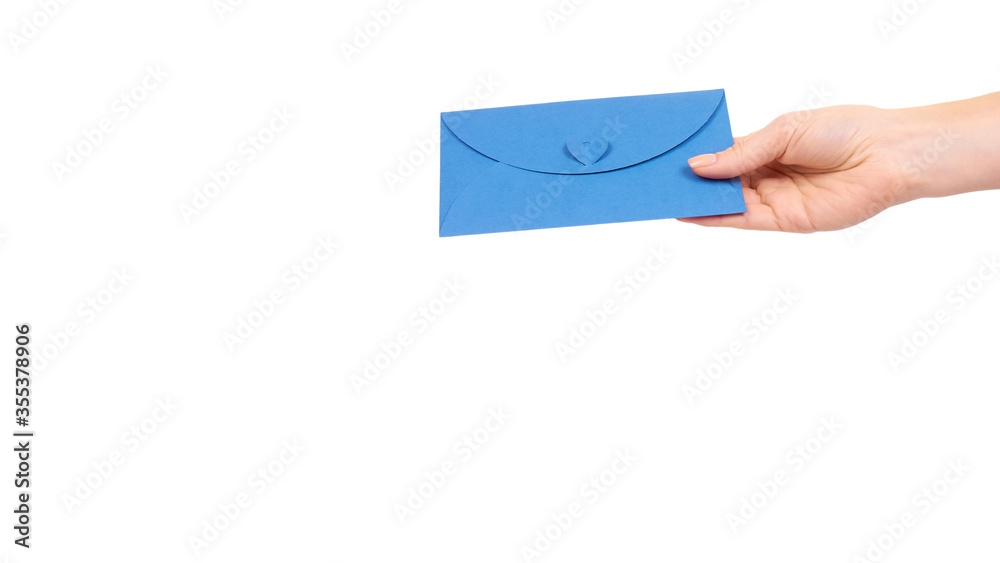 Fototapeta premium Blank mail envelope with heart.
