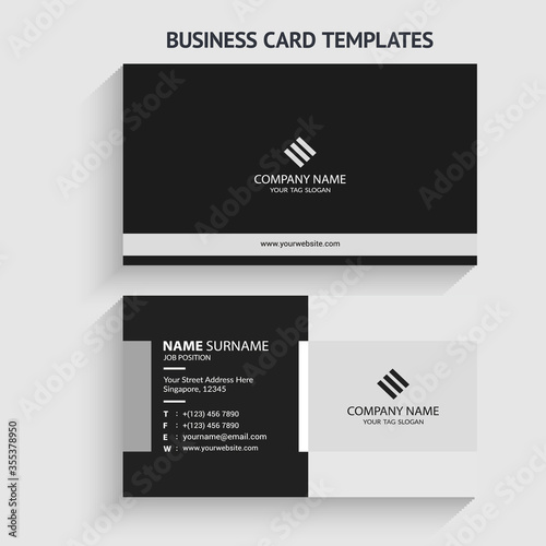 Modern and minimalist business card vector design template. Horizontal layout. editable business card vector. Perfect for your company. Vector illustration design. Print ready.