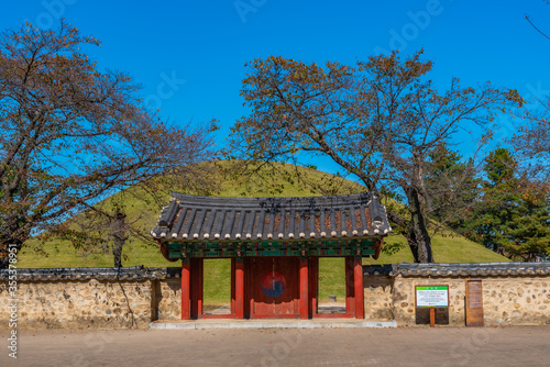 Michuwangneung royal tomb at Tumuli park in Gyeongju, Republic of Korea photo