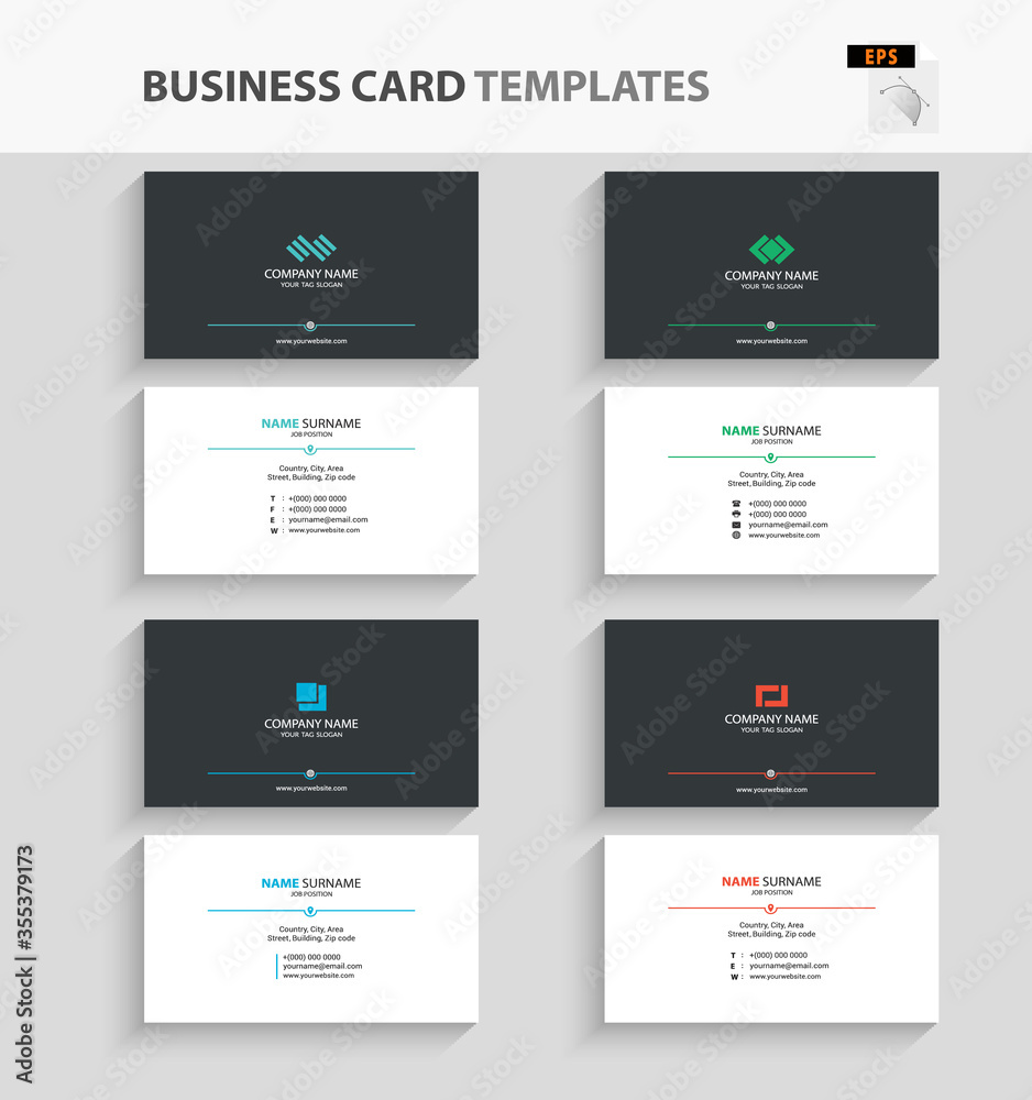 Fototapeta premium Modern and minimalist business card vector design template. Horizontal layout. editable business card vector. Perfect for your company. Vector illustration design. Print ready.