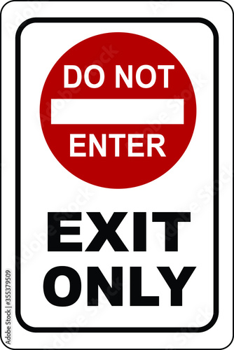 do not enter exit only sign notice vector