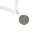 Silver medal isolated on white. Space for design