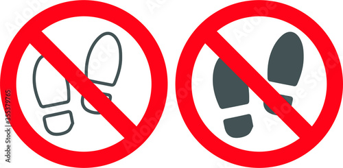 No shoes no slippers allowed remove shoes door sign notice before enter vector graphic