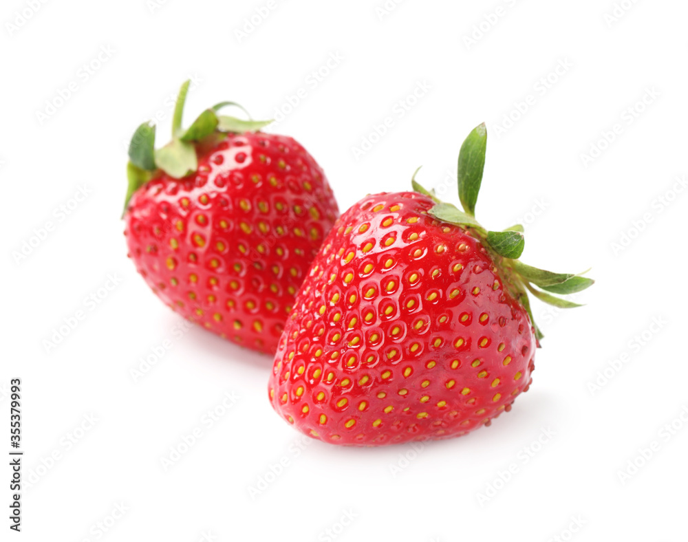 Delicious fresh ripe strawberries isolated on white Delicious fresh ripe strawberries isolated on white