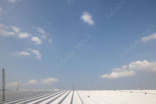 sky, sky background, white clouds, building roof, steel