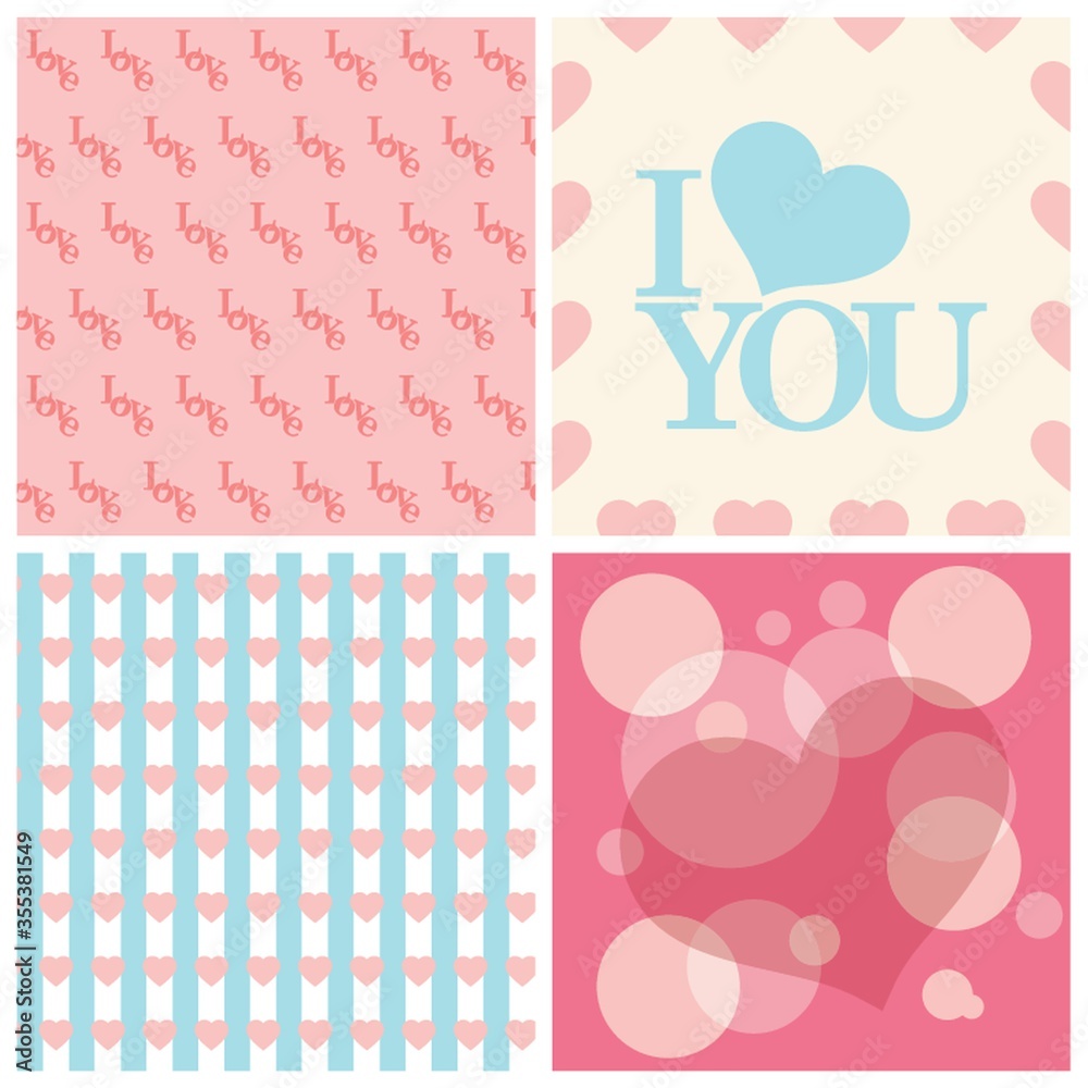seamless heart patterns collection