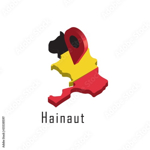 hainaut map with map pointer photo