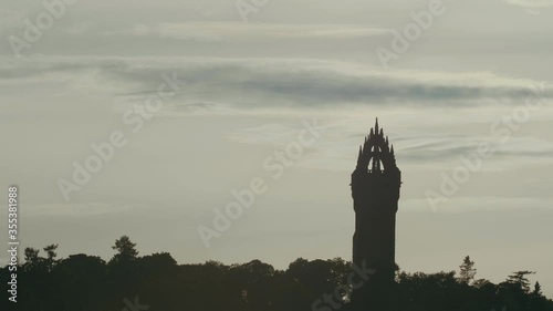 William Wallace Monument shoot from far away at sunset