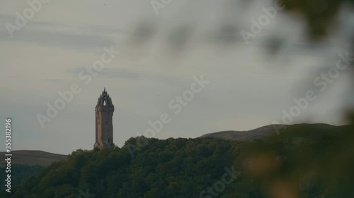 William Wallace Monument shoot from far away at sunset