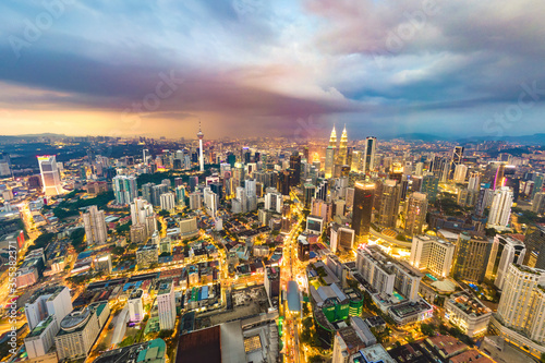Kuala Lumpur Urban Landscape at Sunset Time, Malaysia, Southeast Asia.