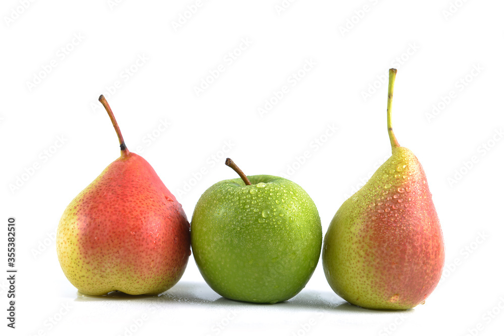 Apple fruits group on white background Apple fruits group on white background