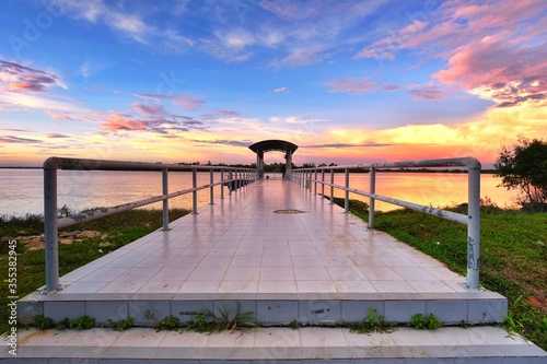 Beautiful sunset over the fishing jetty