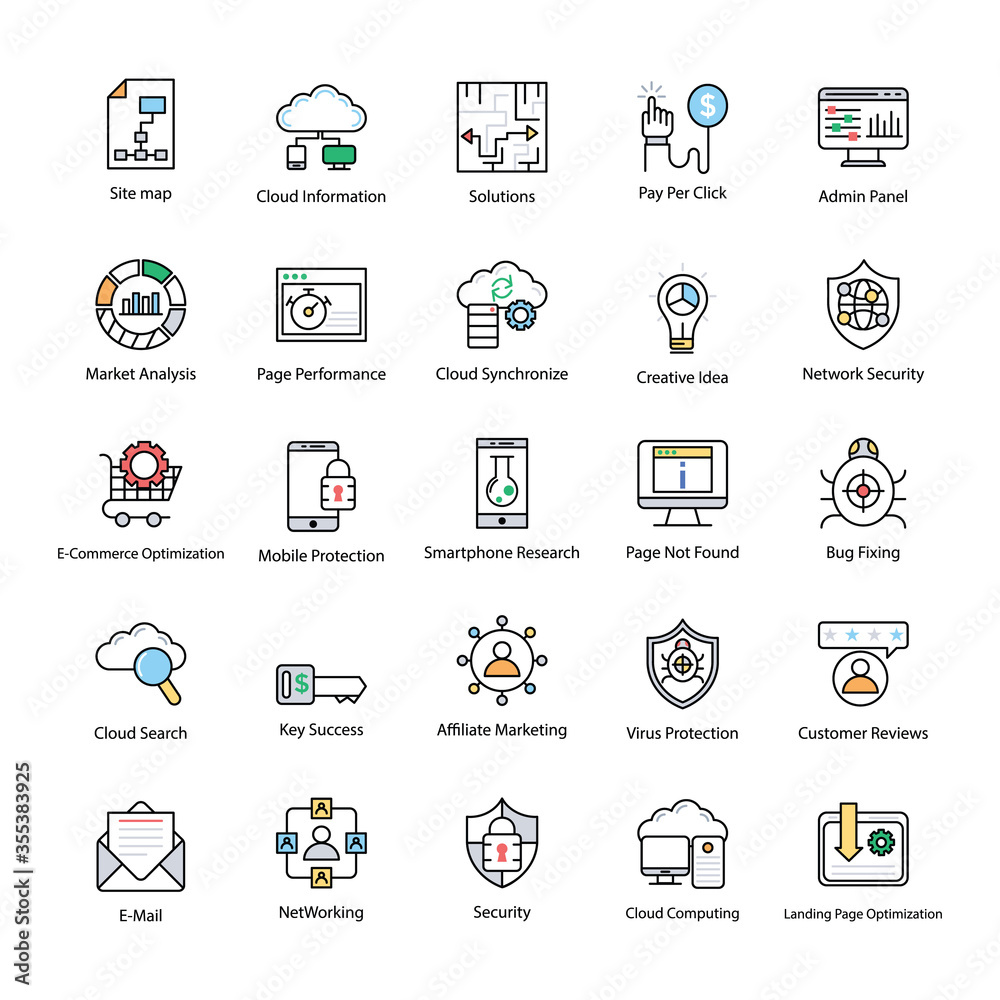 Search Engine and Optimization Icons Search Engine and Optimization Icons