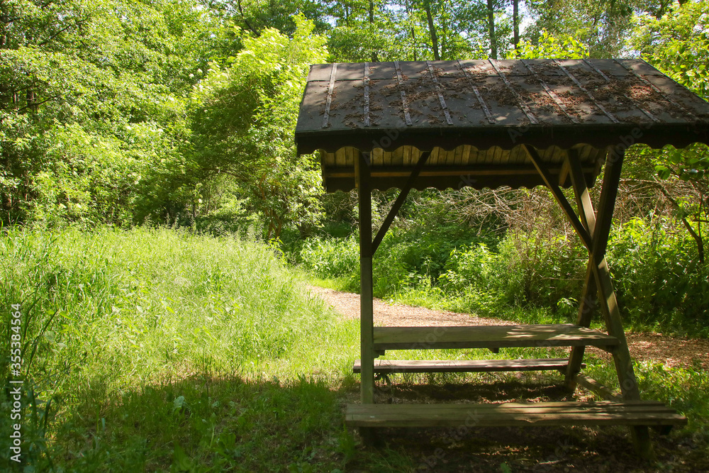 A resting place in Nuthe-Nieplitz Nature Park in federal state Brandenburg - Germany A resting place in Nuthe-Nieplitz Nature Park in federal state Brandenburg - Germany
