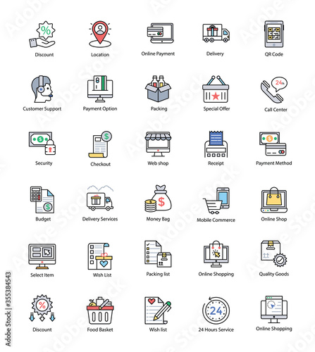 Alluring Shopping And Commerce Icons
