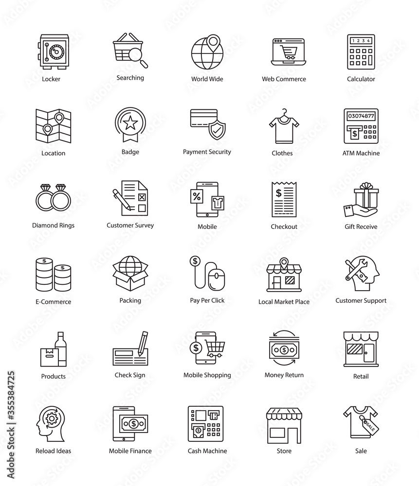 Creative Shopping And Commerce Icons Creative Shopping And Commerce Icons