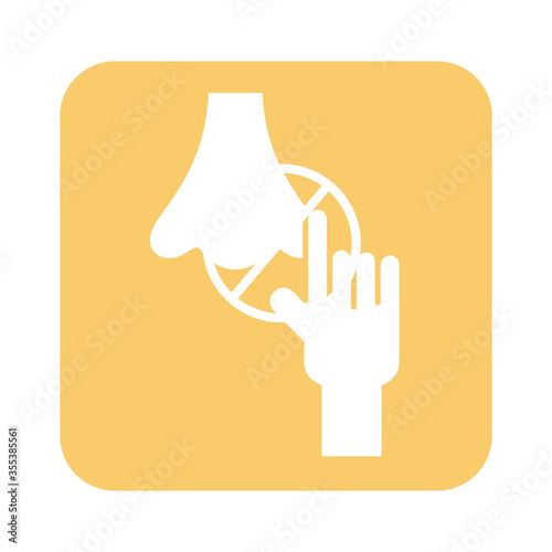 dont touch nose with flu line style icon