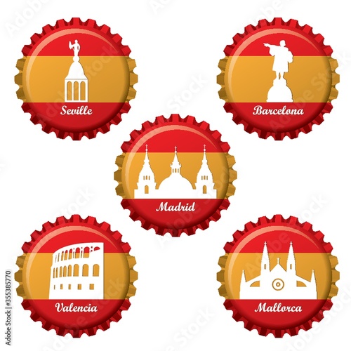 Collection of spain landmarks