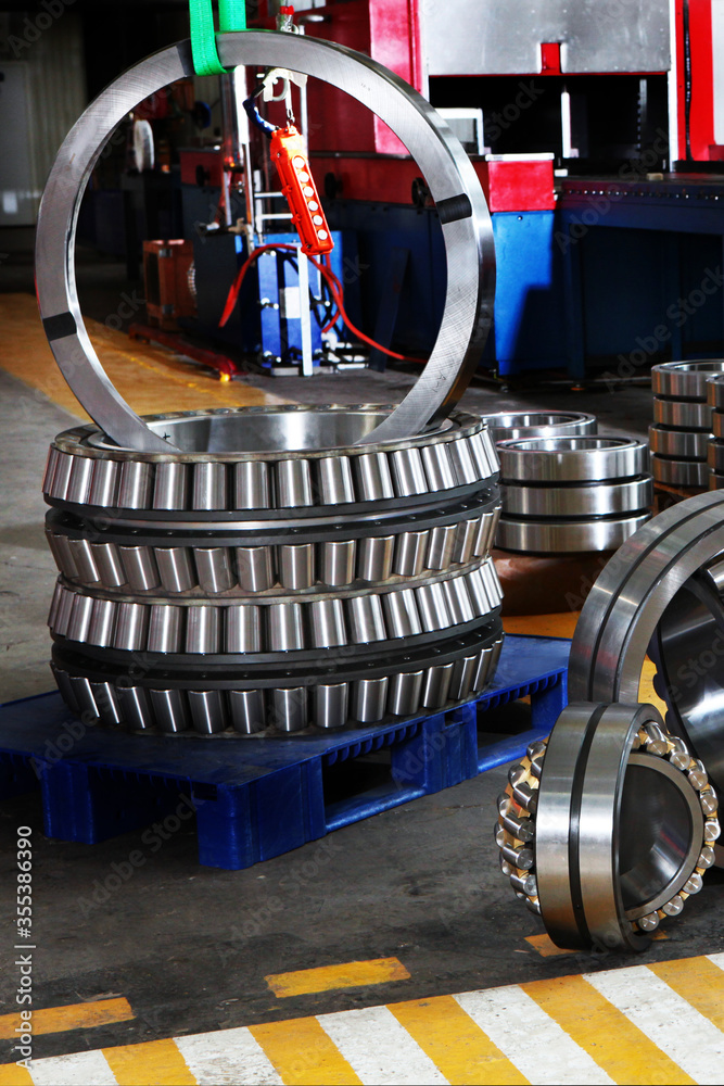 Largediameter bearings in production. Making bearings. Heavy industry