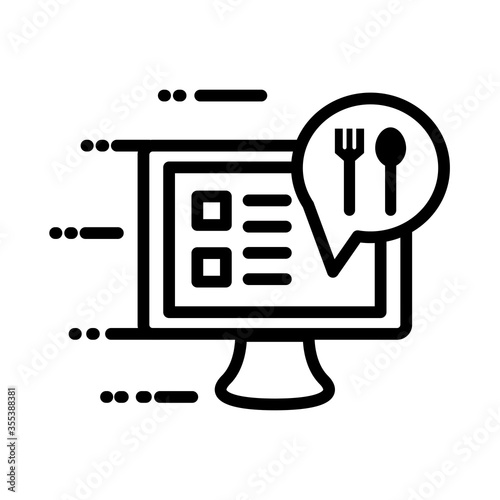 desktop with fork and spoon delivery service line style