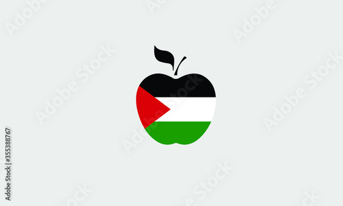 Palestine apple flag national symbol vector illustration