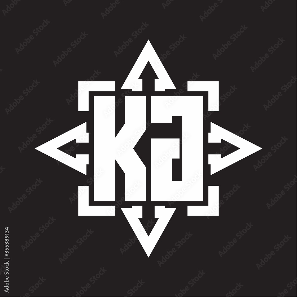 KG Logo monogram with rounded arrows shape design template KG Logo monogram with rounded arrows shape design template